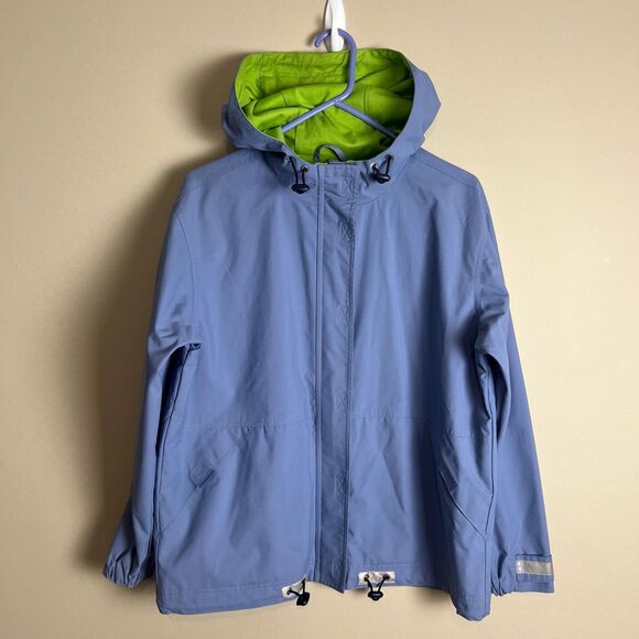 hanna andersson Jacket Girls Small Blue Green Anorak Jacket Hooded - Picture 1 of 9